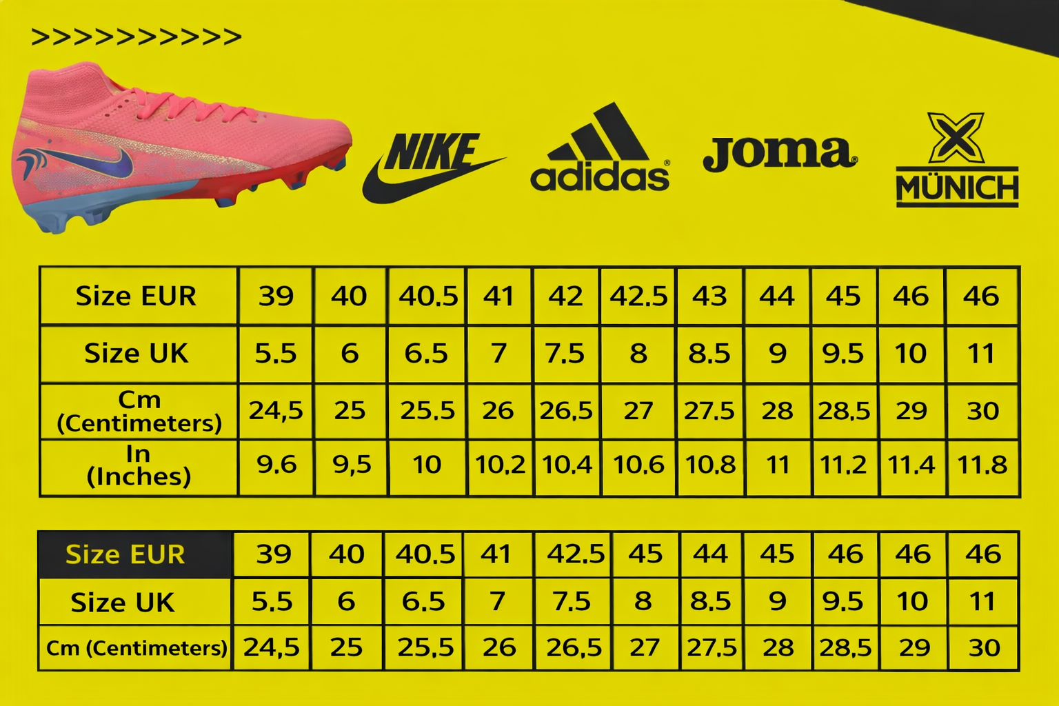 Football Size Chart
